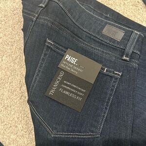 Paige Women's Skyline Skinny Mid Rise Jeans - Dark Blue